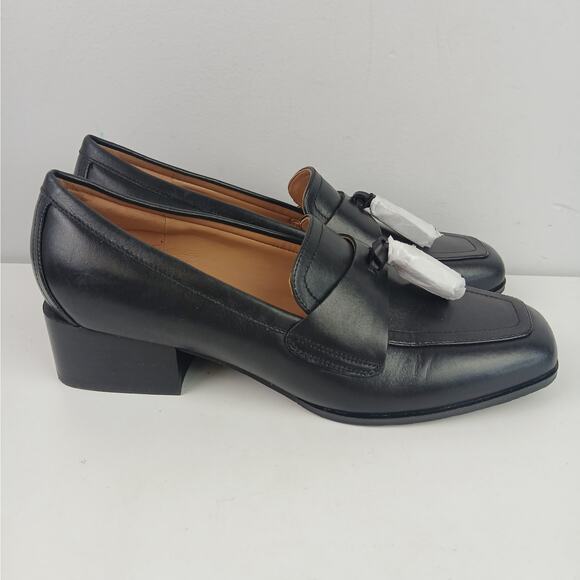 Easy Spirit SZ 8.5 Genuine Leather Drew Tassle Loafer in Black NEW - Picture 3 of 7